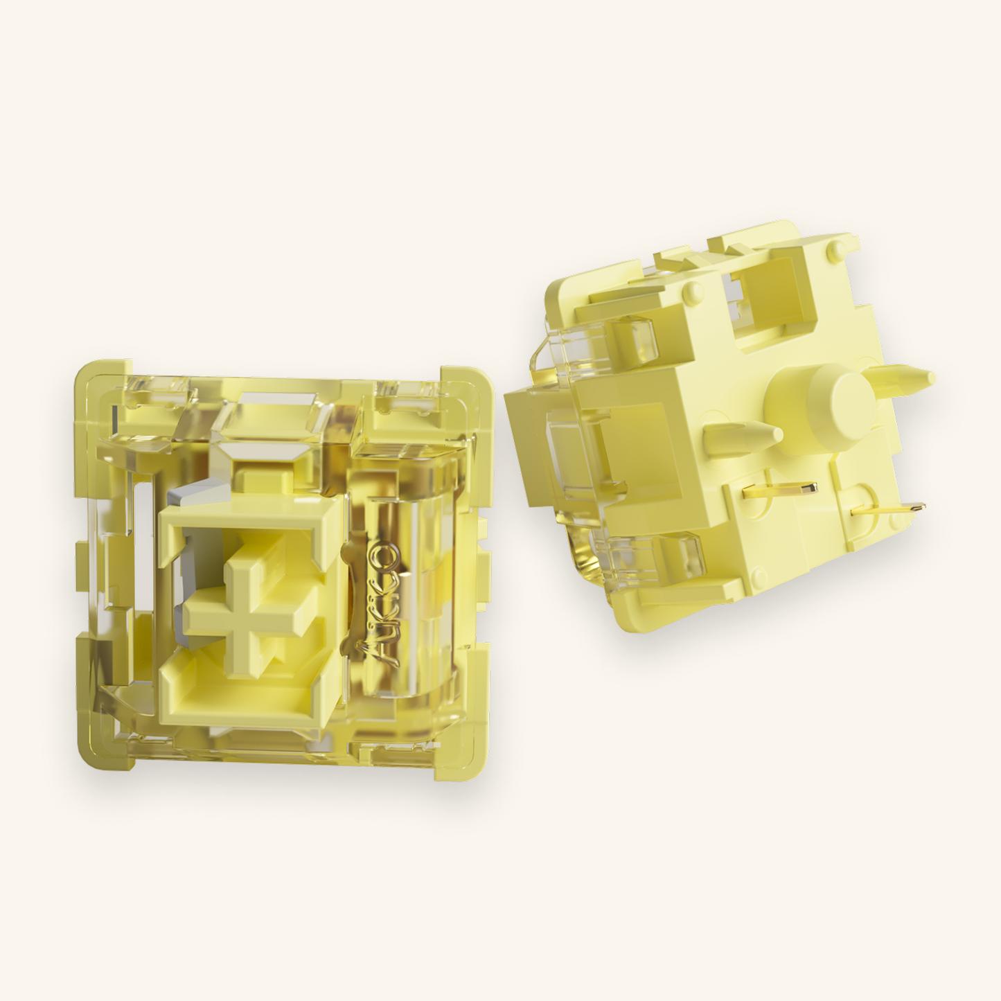 Akko V3 Cream Yellow Pro switch, boven- en onderkant